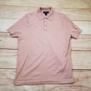 Nordstrom Tech-Smart Polo Shirt Mens Small Pink Wool Coolmax Short Sleeve Casual
